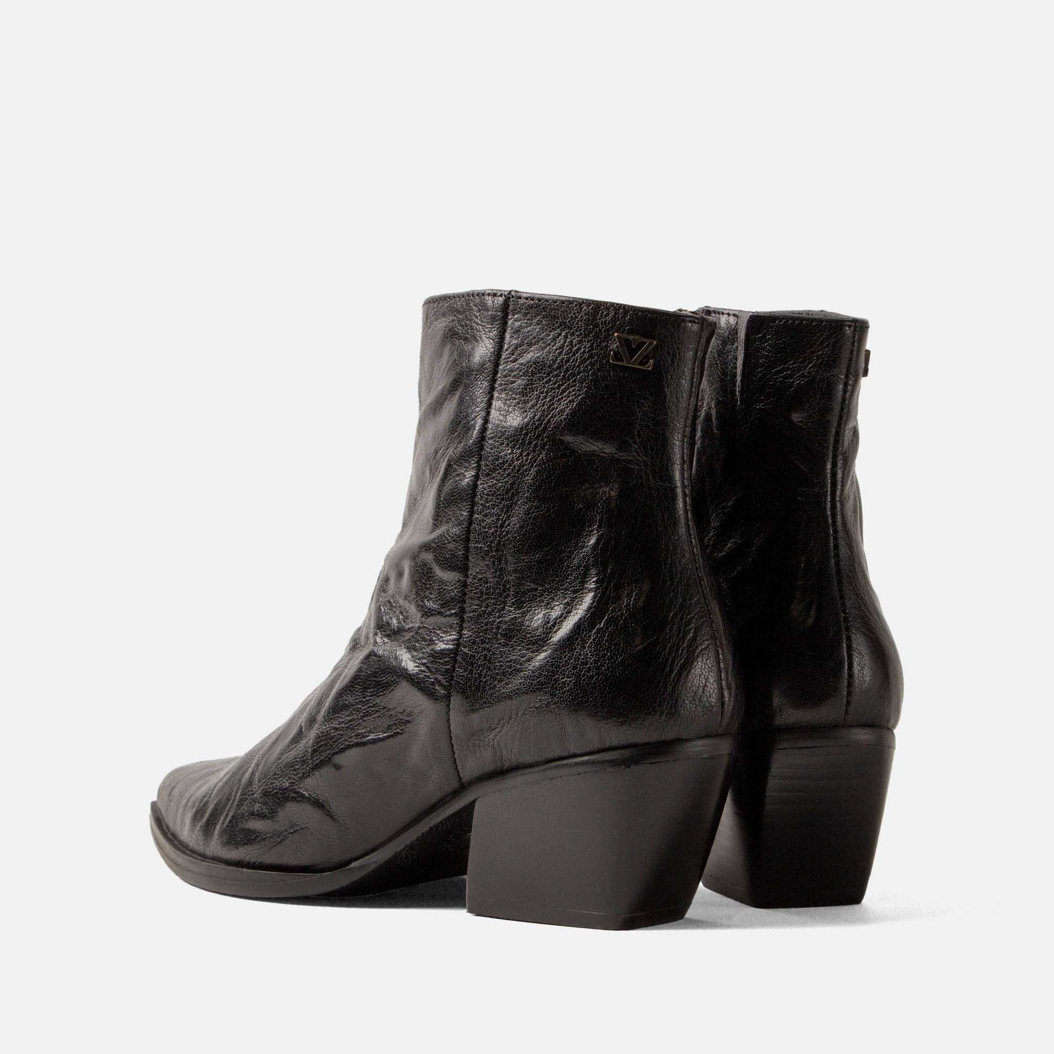 lazamani-river-damen-leder-stiefeletten-black-blockabsatz image 4