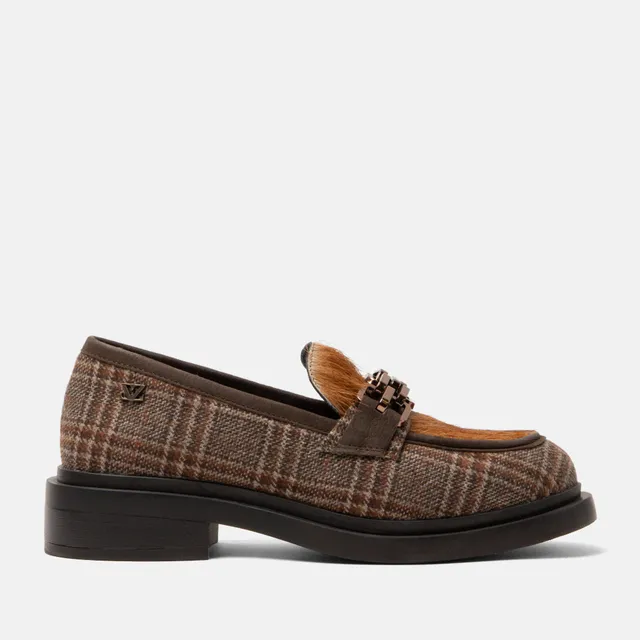 lazamani-oxford-damen-loafer-tartan-cognac image 1