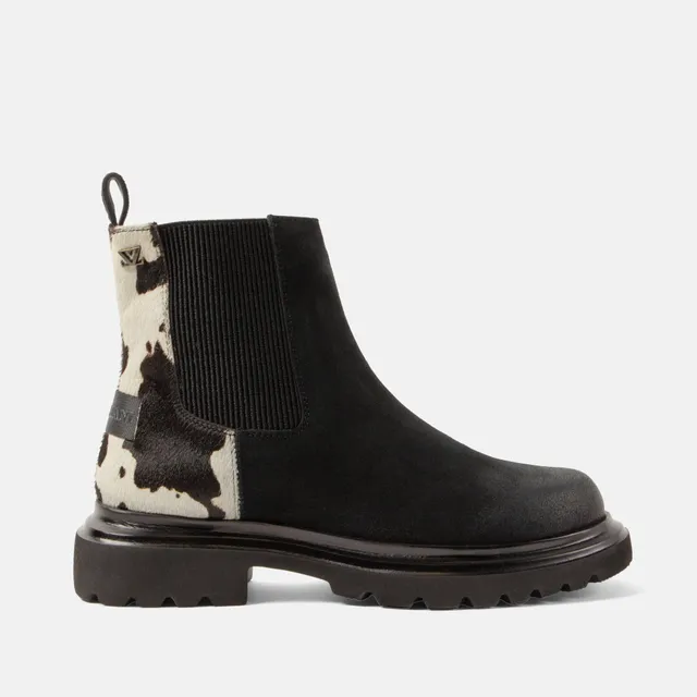 lazamani-haidy-damen-wildleder-boots-black-white image 1