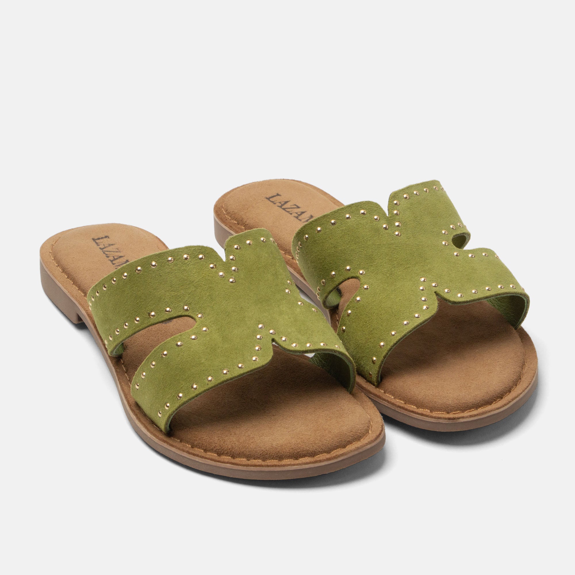 lazamani-lina-damen-wildleder-pantoletten-green image 3
