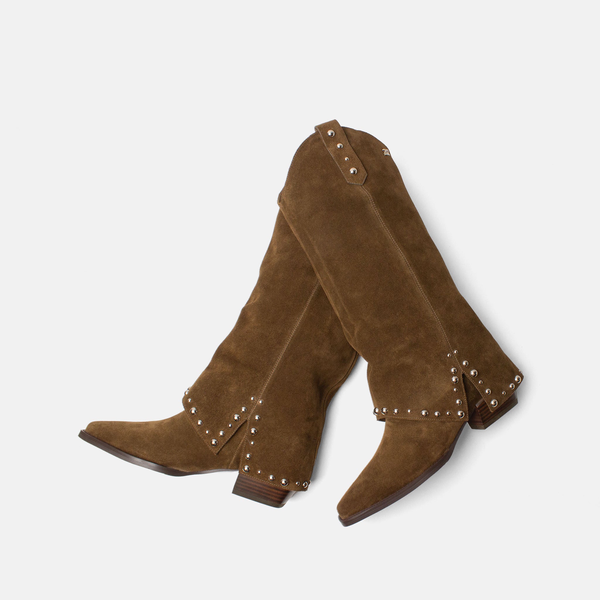 lazamani-jane-damen-wildleder-stiefel-moss-western-blockabsatz image 4