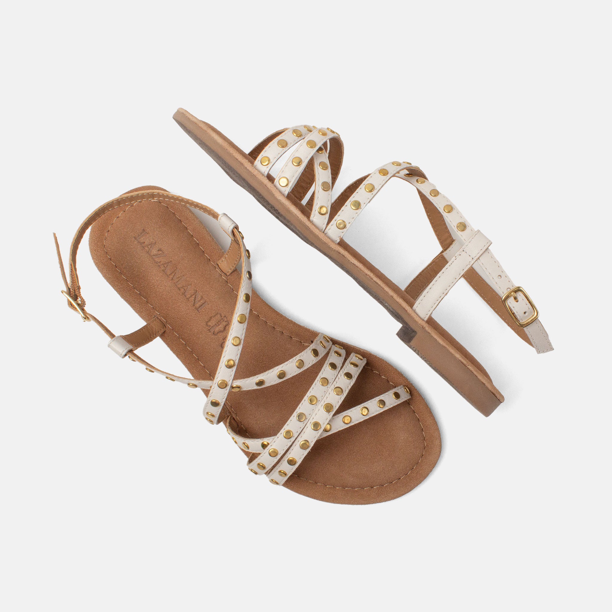 lazamani-tova-damen-leder-sandalen-white image 3