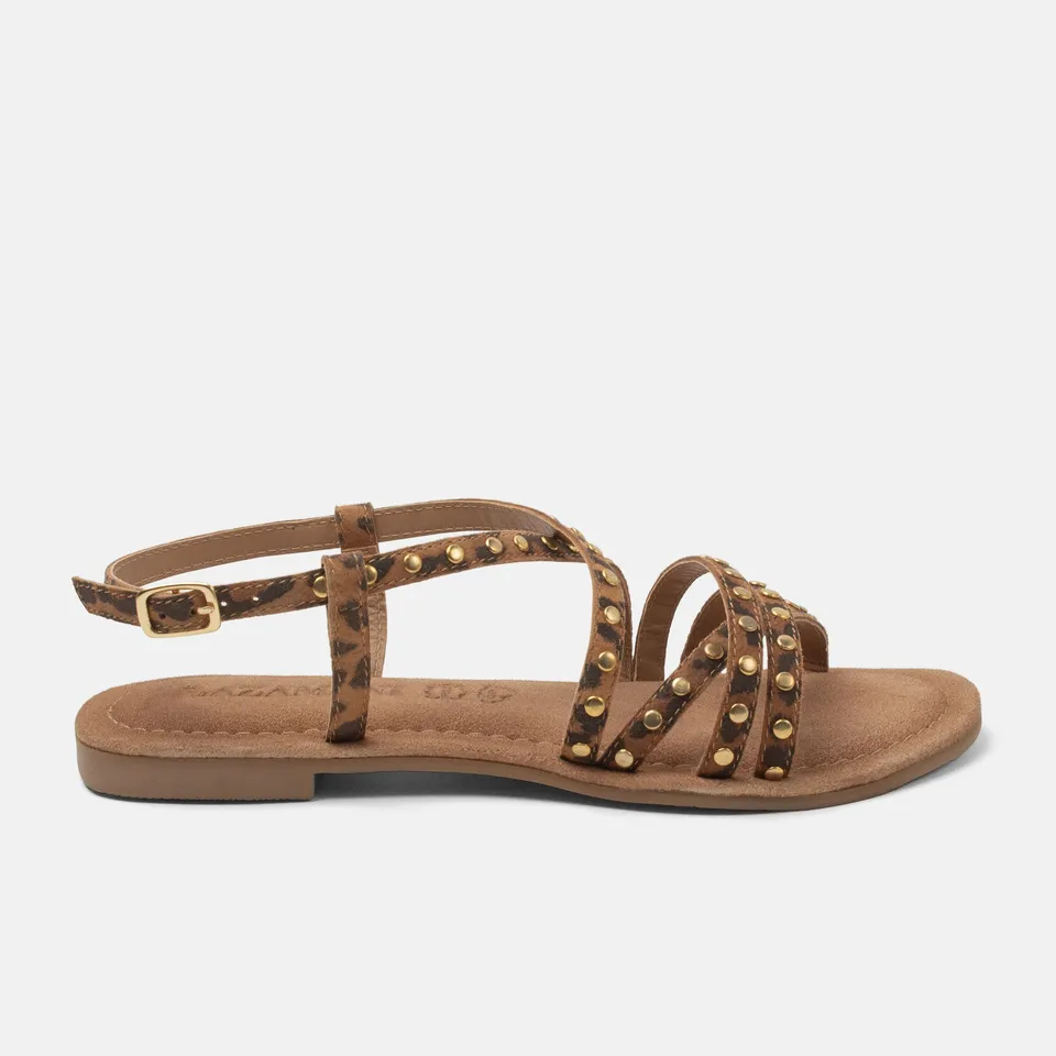 lazamani-tova-damen-wildleder-sandalen-leopard-flach image 1