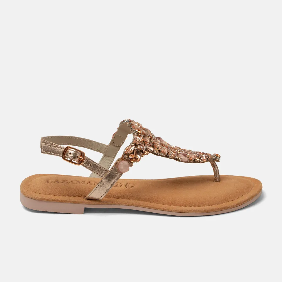 lazamani-sil-damen-leder-sandalen-ros-gold image 1