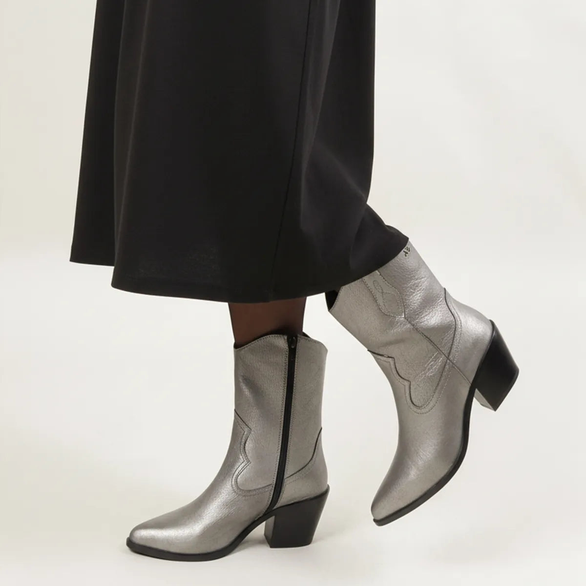 lazamani-lu-damen-leder-cowboy-stiefel-silver image 2