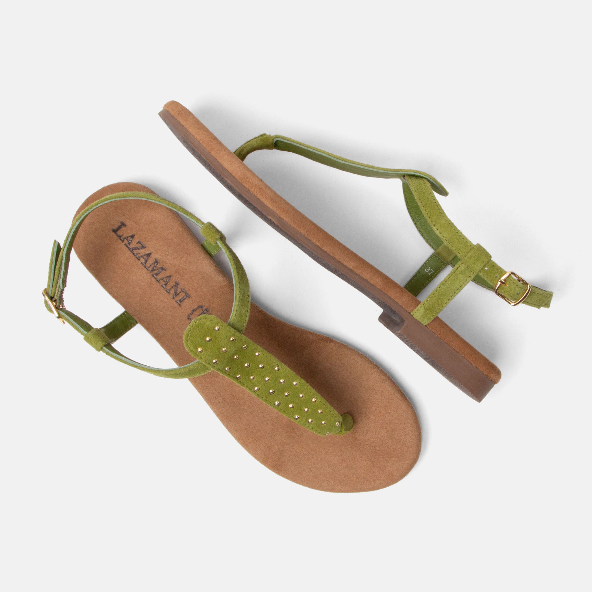 lazamani-minu-damen-wildleder-sandalen-green-flach image 3