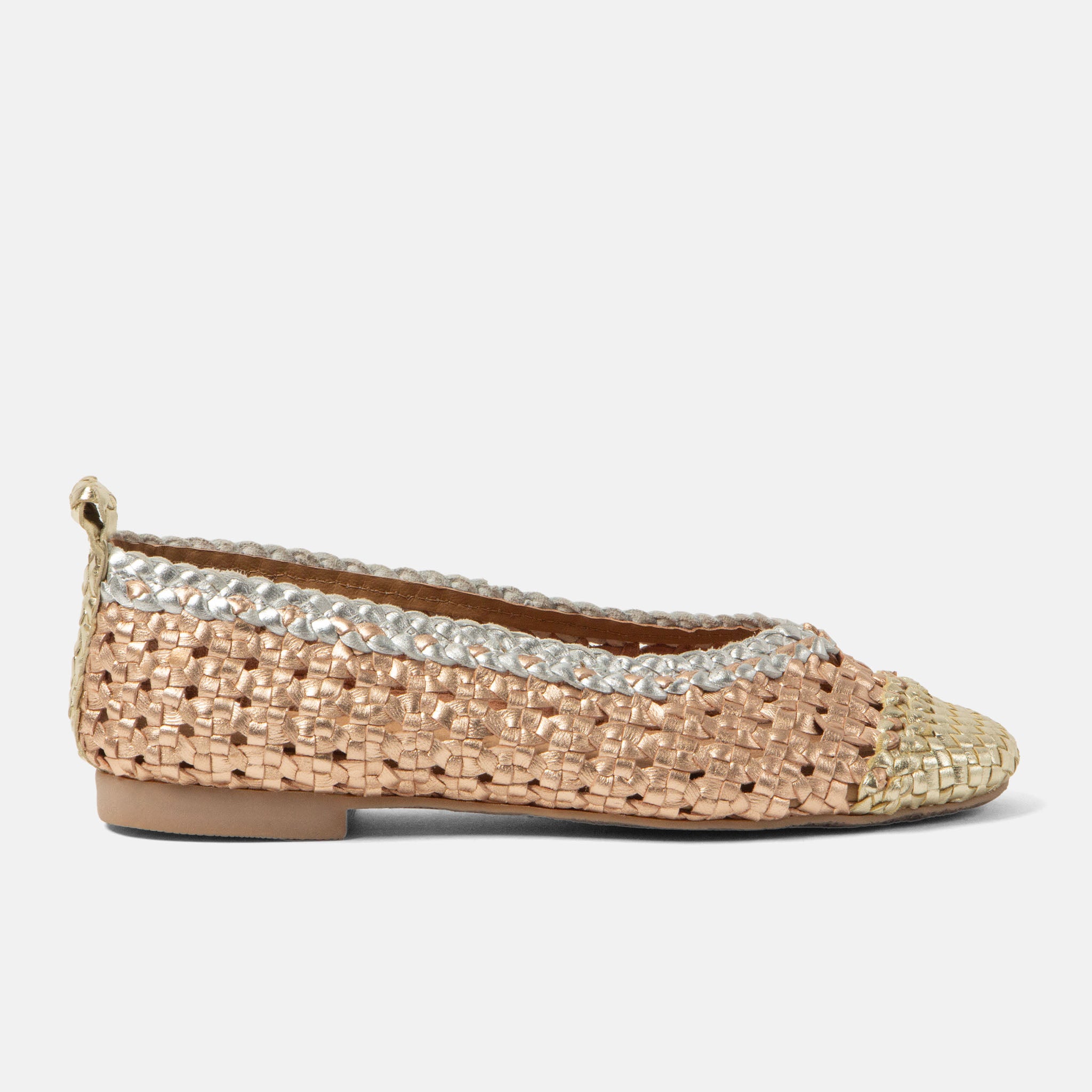 lazamani-brisa-damen-leder-ballerinas-peach-gewebt image 1