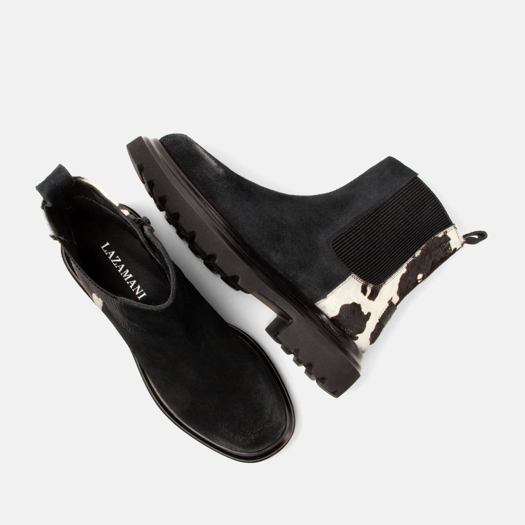 lazamani-haidy-damen-wildleder-boots-black-white image 4