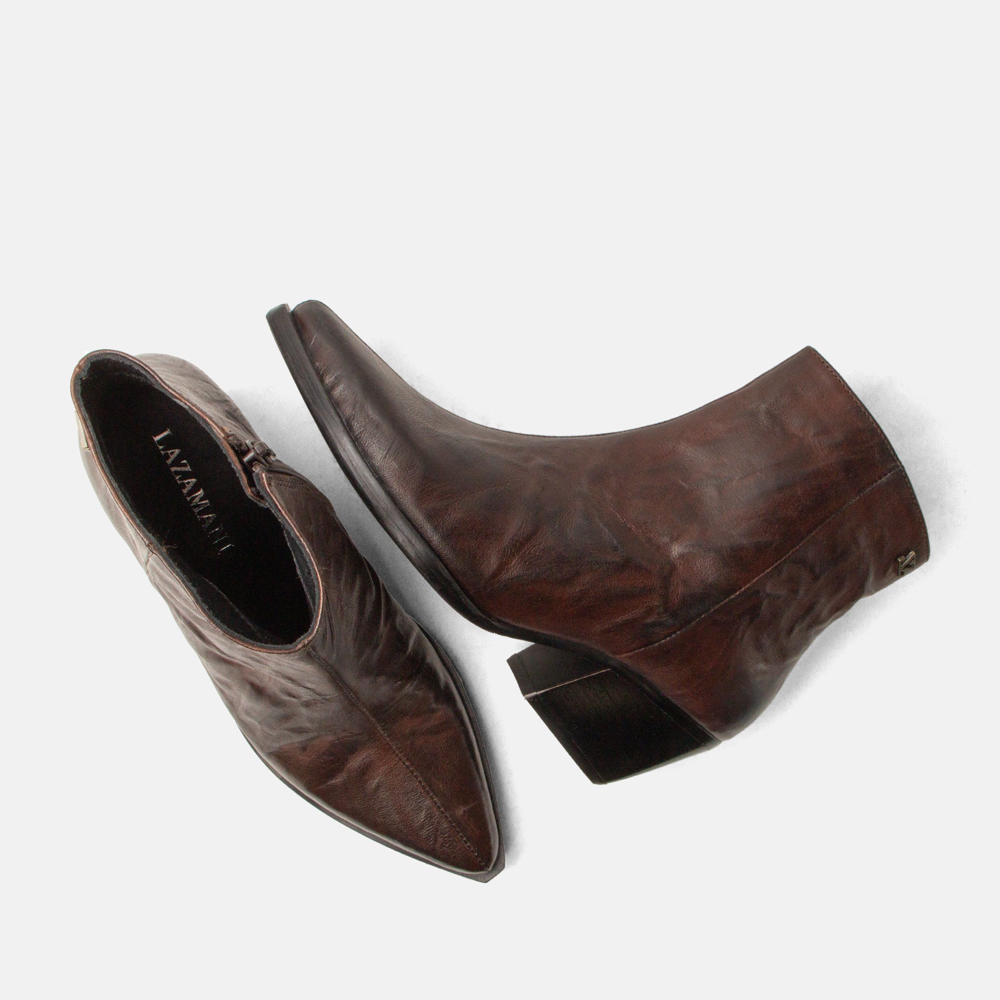 lazamani-river-damen-leder-stiefeletten-braun-blockabsatz image 5