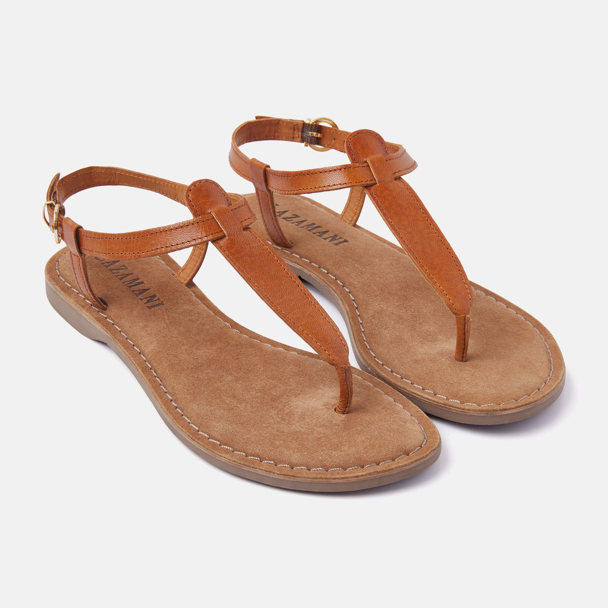 lazamani-iris-damen-ledersandalen-tan-mit-schnalle image 2