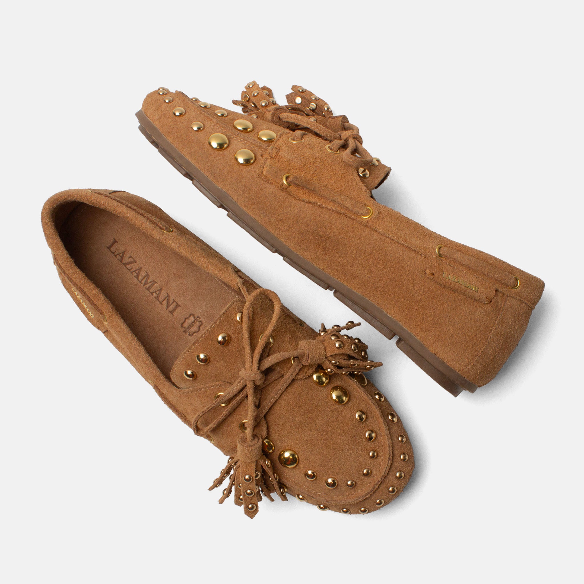 lazamani-stella-damen-wildleder-mokassins-cognac image 4