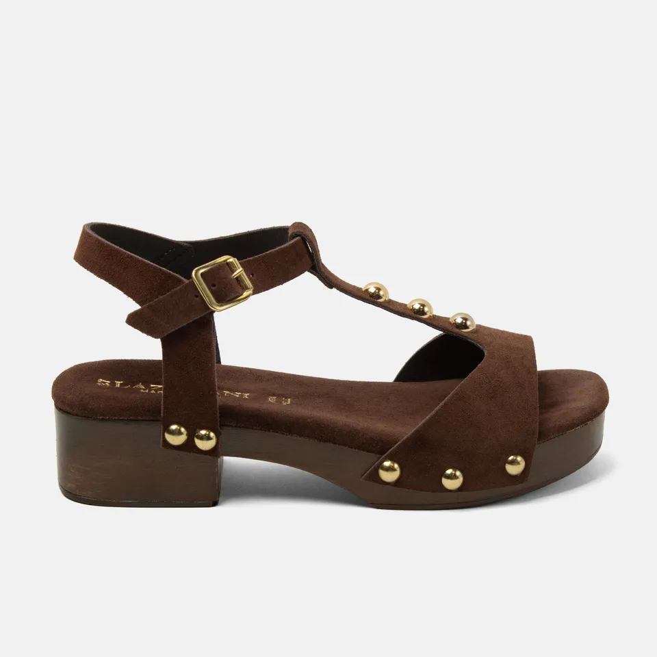 lazamani-ola-damen-wildleder-clogs-brown image 1