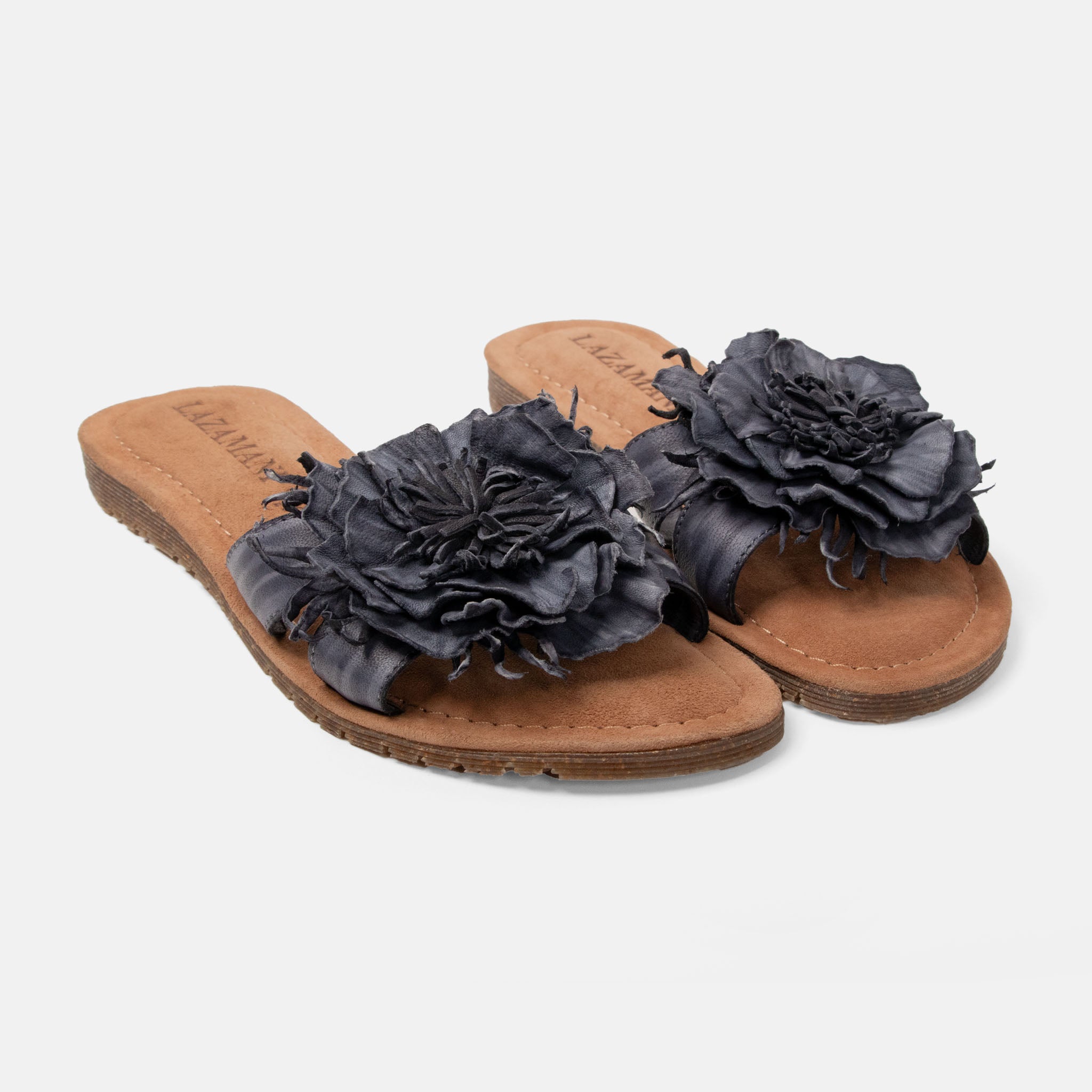 lazamani-zinnia-damen-leder-pantoletten-black image 2