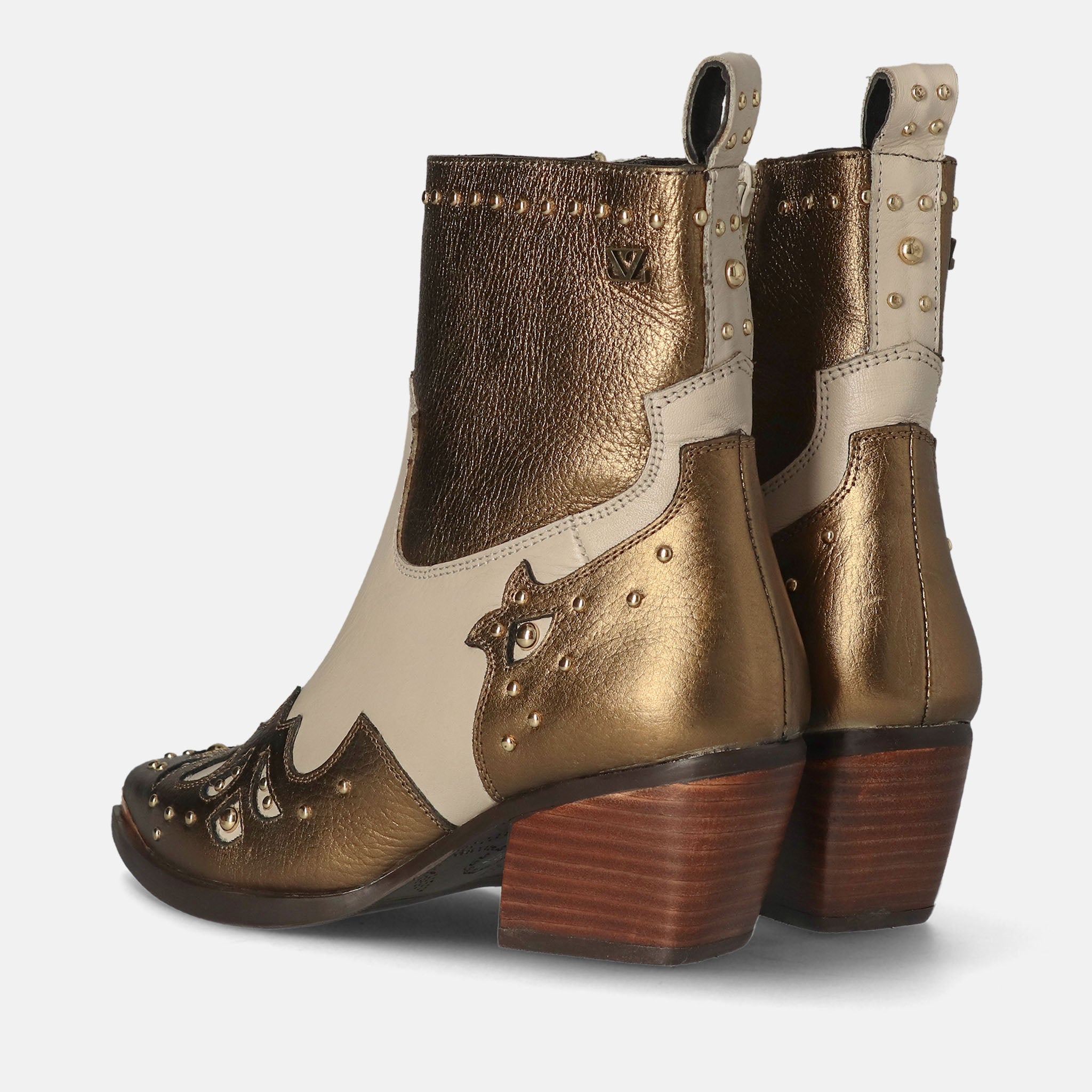 lazamani-kaia-damen-leder-stiefeletten-gold-white image 3