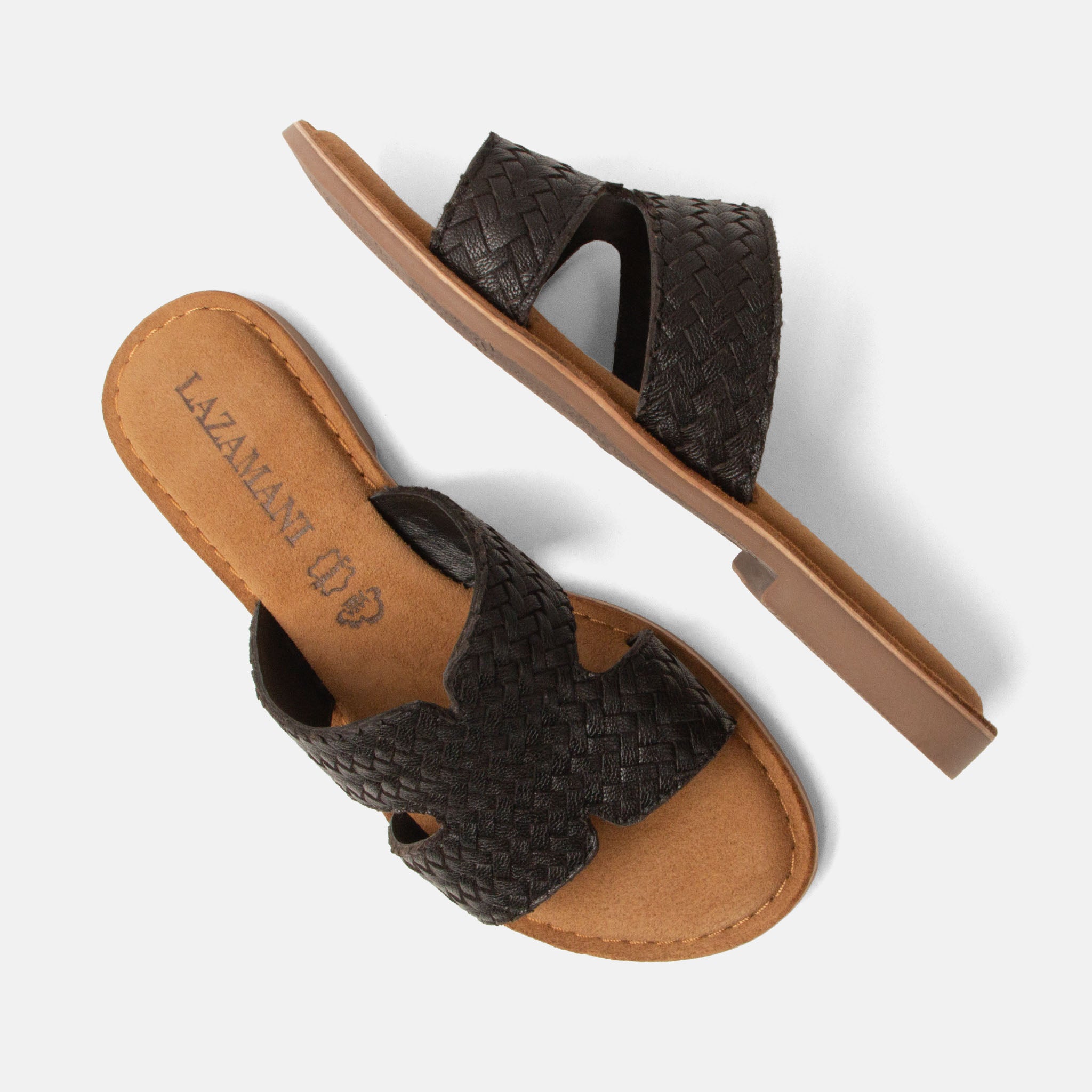 lazamani-puck-damen-leder-pantoletten-black image 4