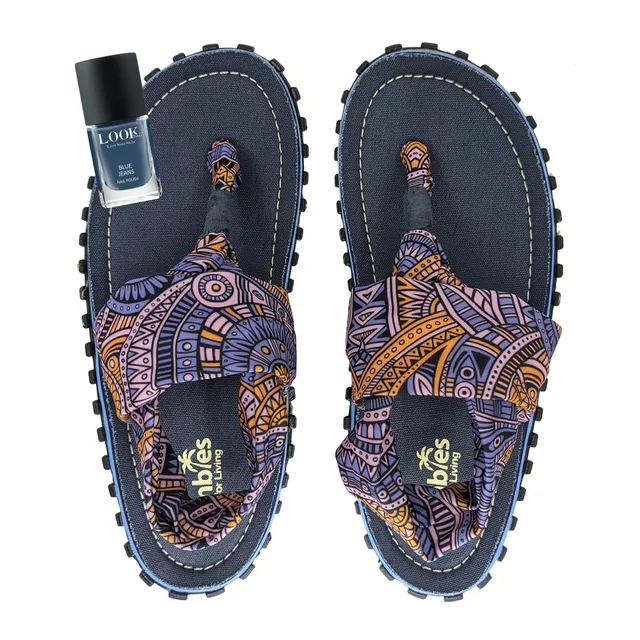 gumbies-slingback-aztec-damen-sandalen-nagellack-blue-jeans-set image 1