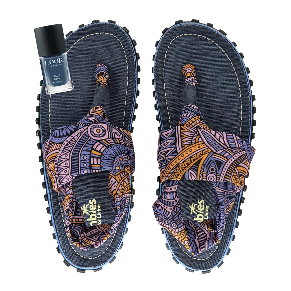 gumbies-slingback-aztec-damen-sandalen-nagellack-blue-jeans-set image 1