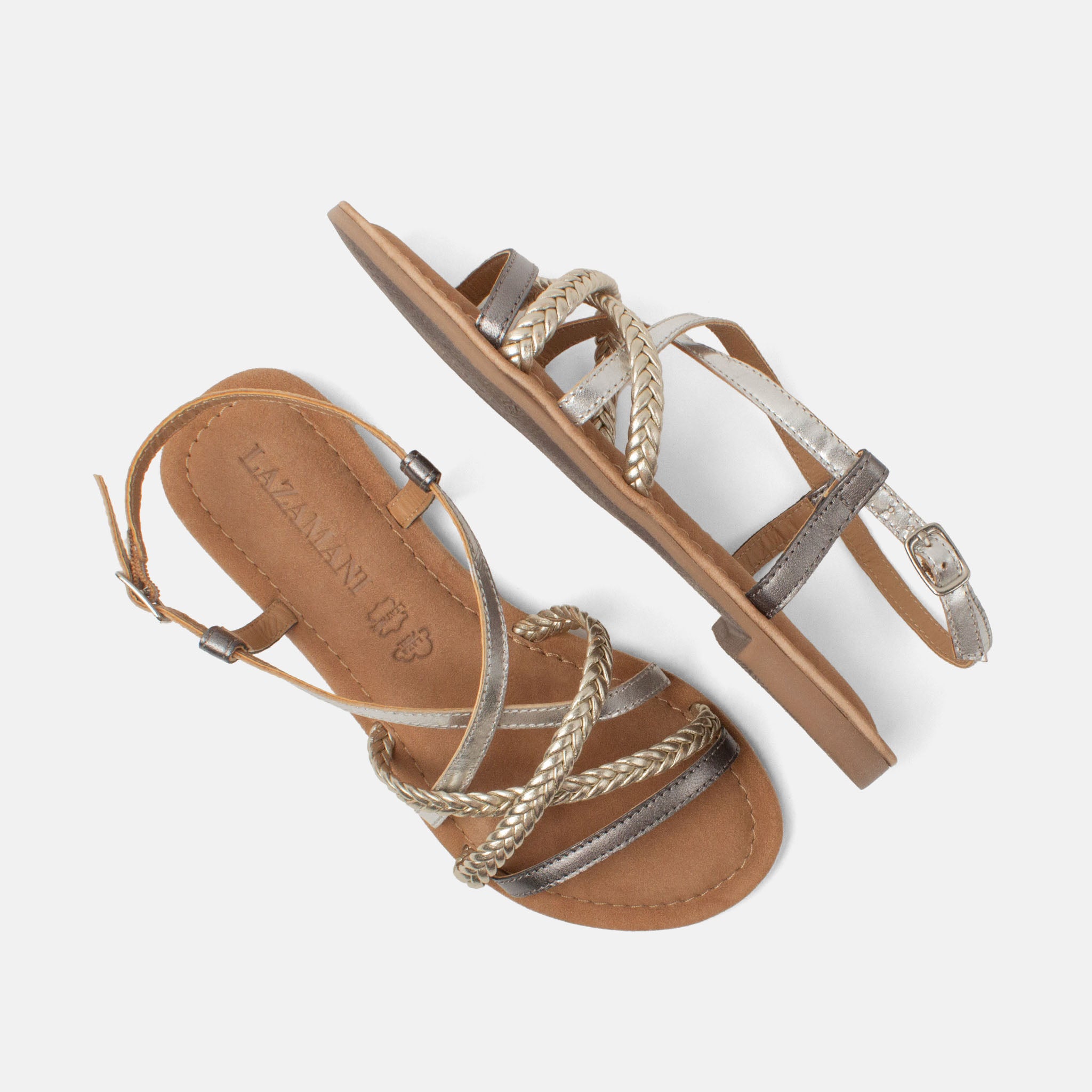 lazamani-gea-damen-leder-sandalen-silver image 3