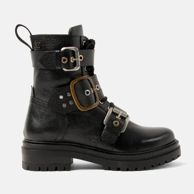 lazamani-abby-damen-leder-biker-boots-black image 1