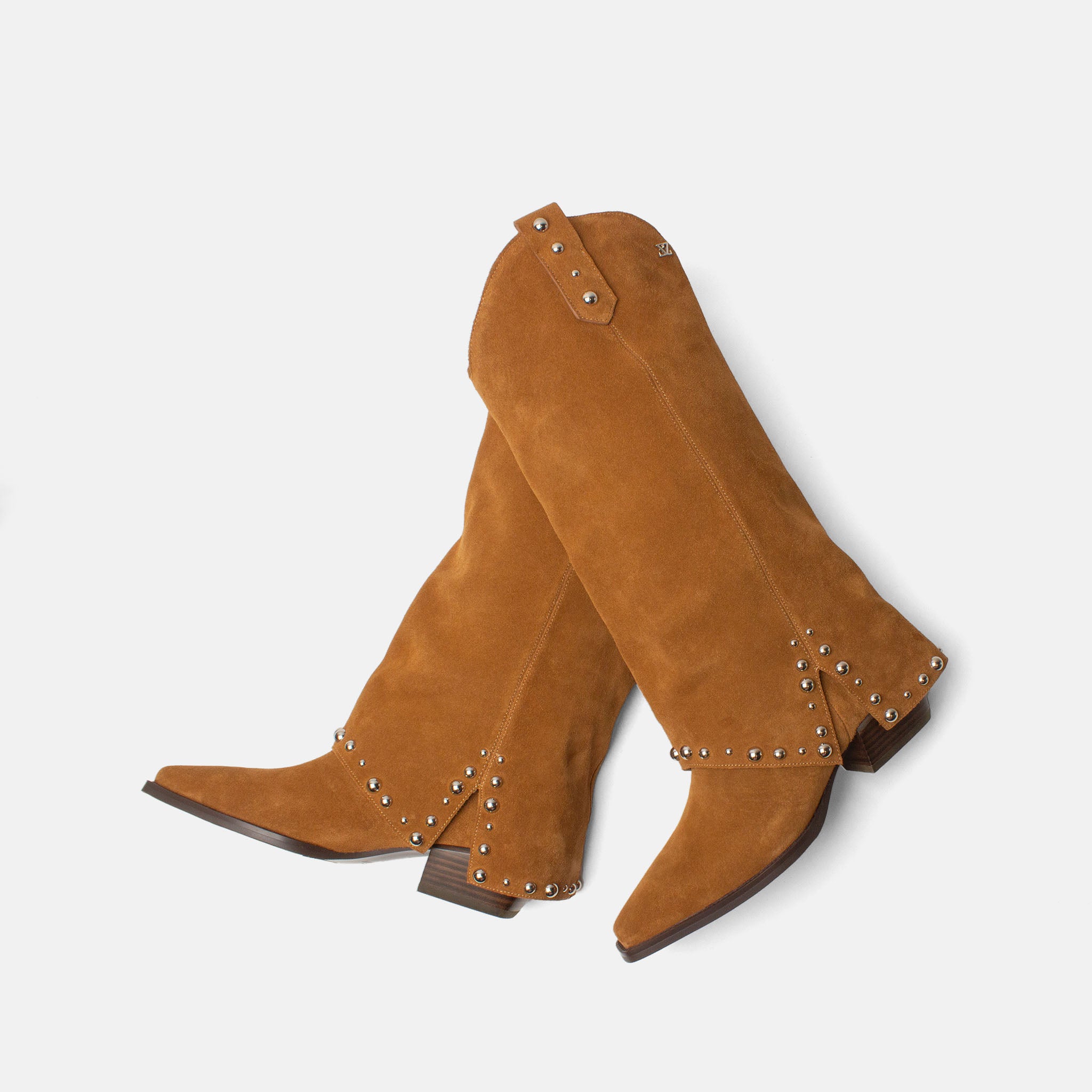 lazamani-jane-damen-wildleder-stiefel-cognac-western image 4