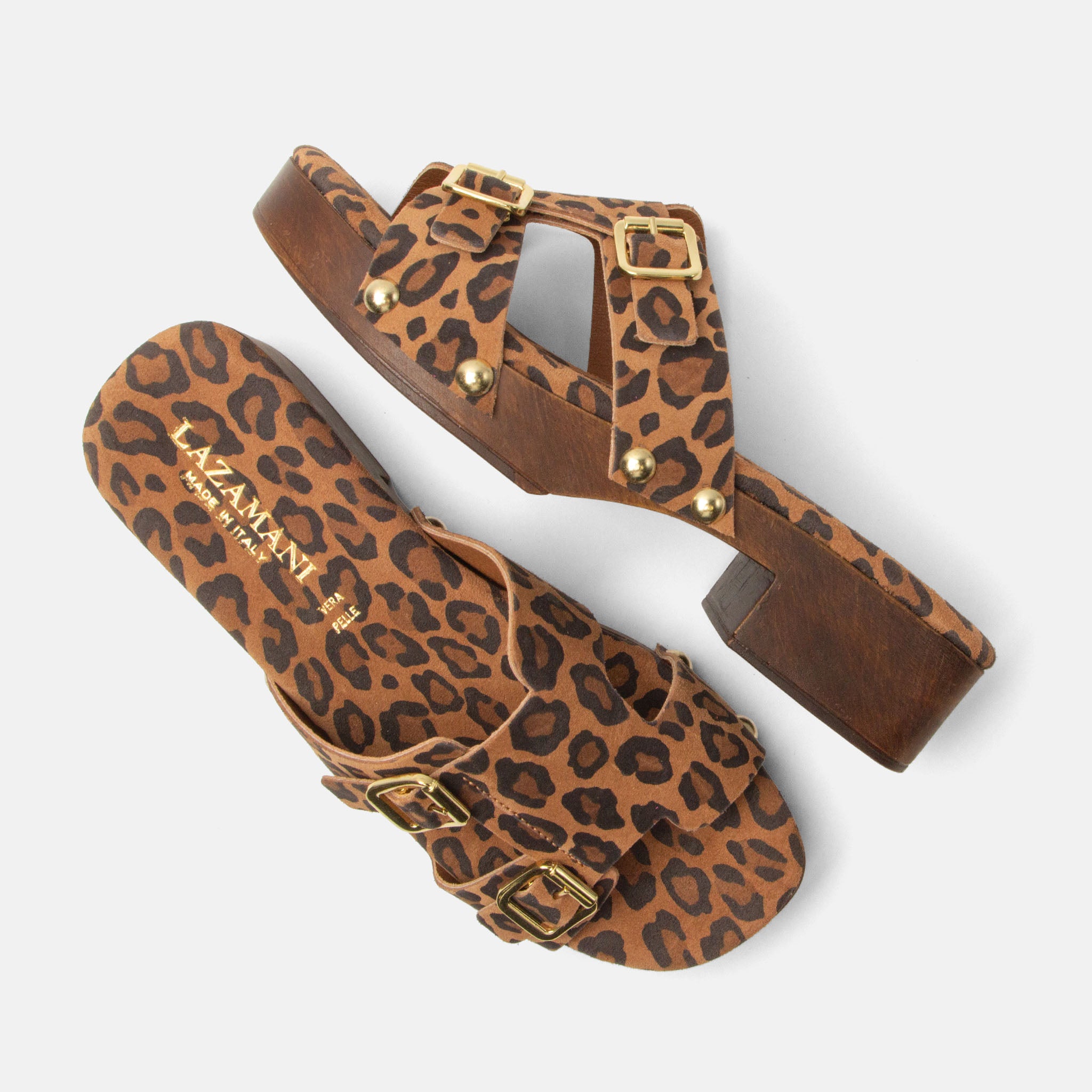 lazamani-aria-damen-wildleder-clogs-leopard image 4