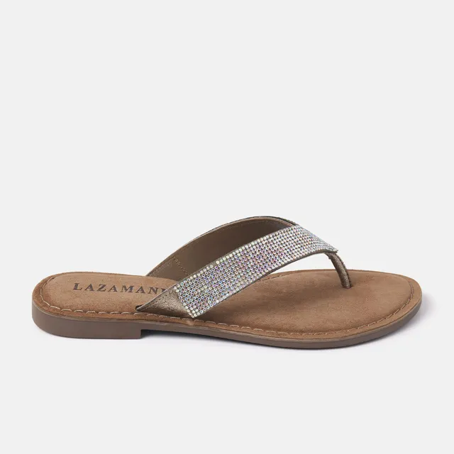 lazamani-ilja-damen-leder-zehentrenner-rainbow image 1