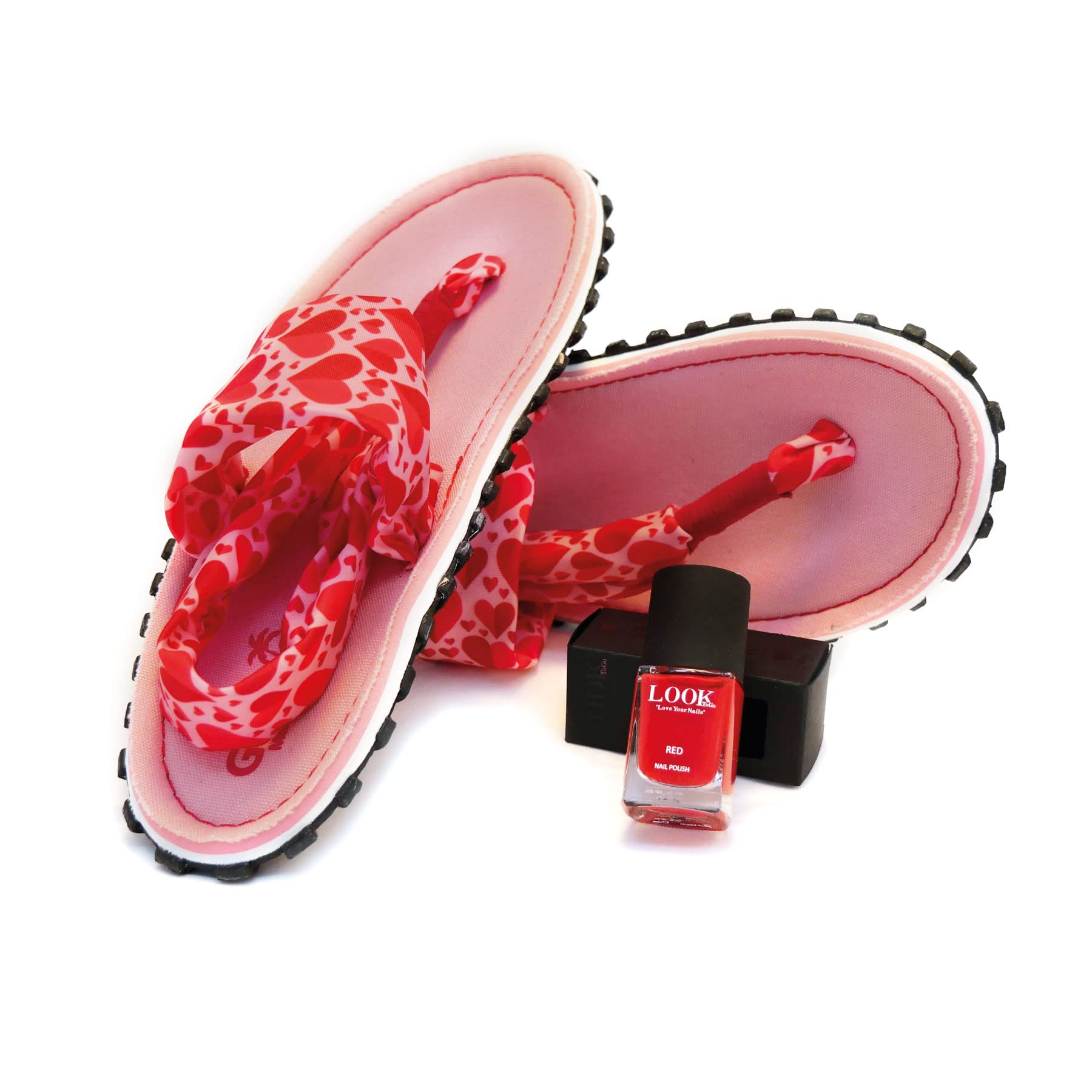 gumbies-slingback-sandalen-set-candy-hearts-nagellack-red-damen image 2