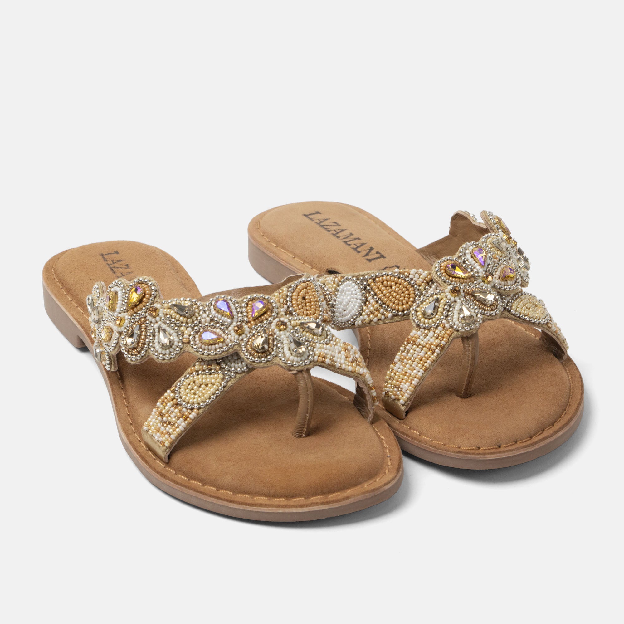 lazamani-pena-damen-zehentrenner-beige image 3