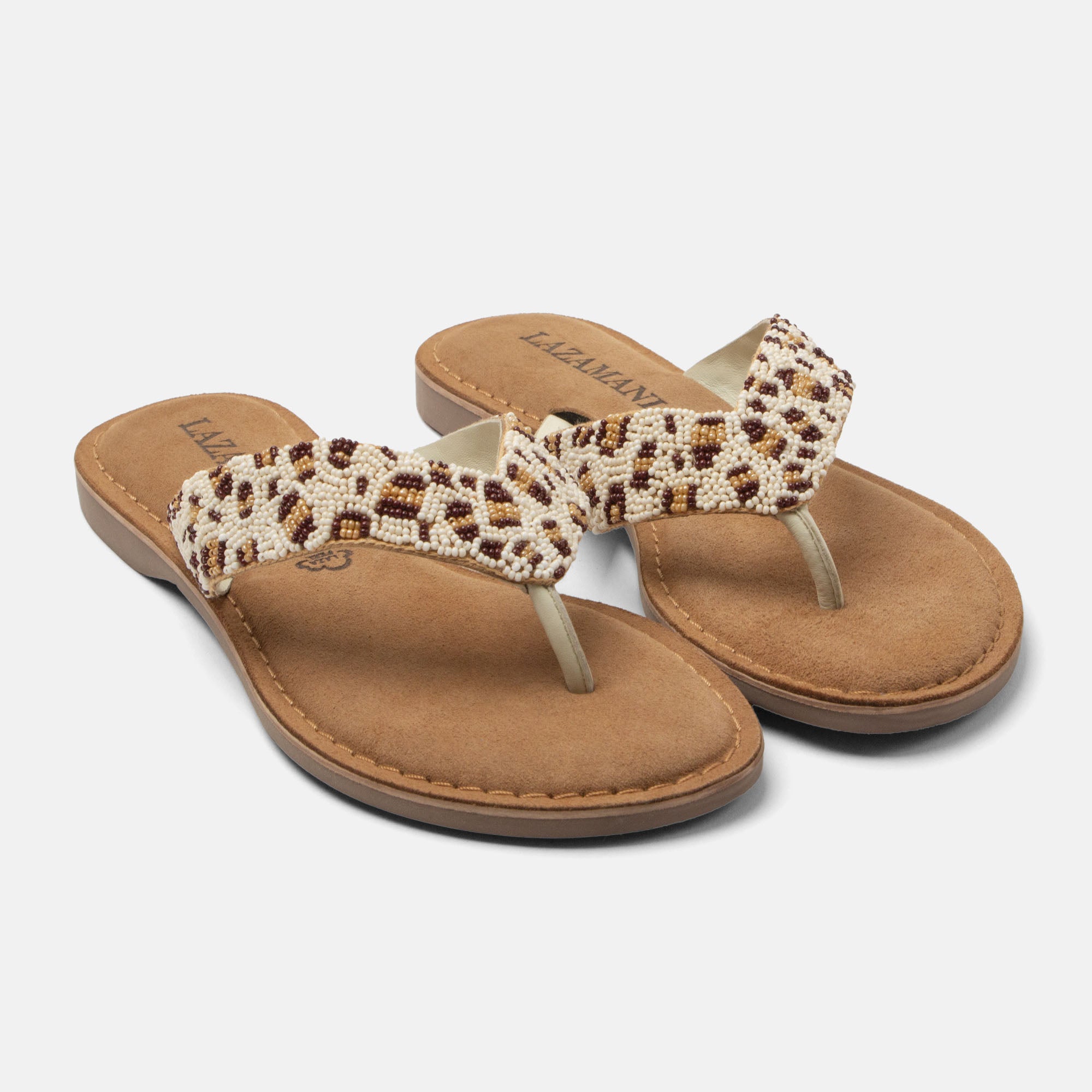 lazamani-ebba-damen-leder-zehentrenner-offwhite-mit-perlen image 3