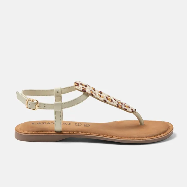 lazamani-suvi-damen-leder-sandalen-offwhite-mit-perlen image 1