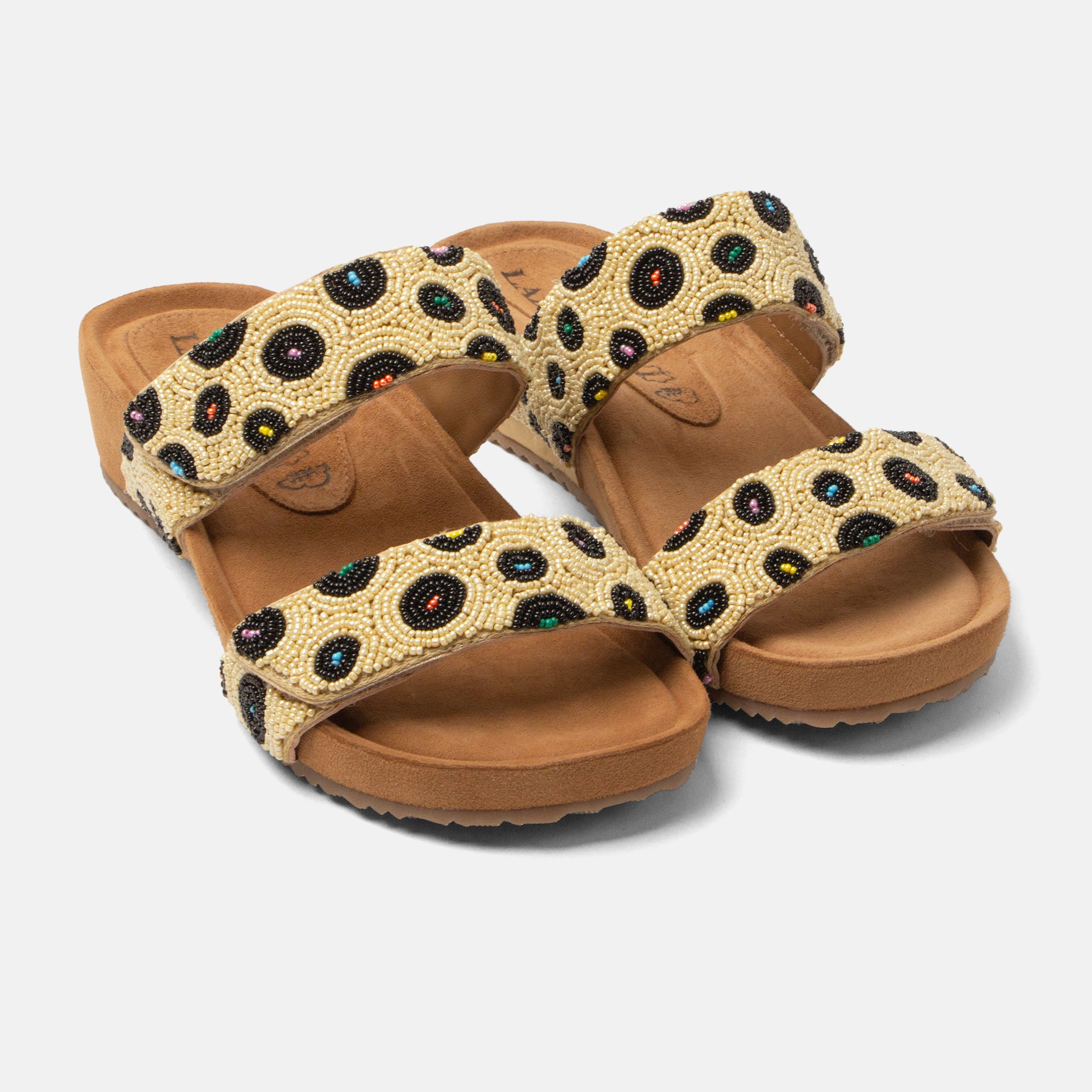 lazamani-ellie-damen-leder-pantoletten-beige image 2
