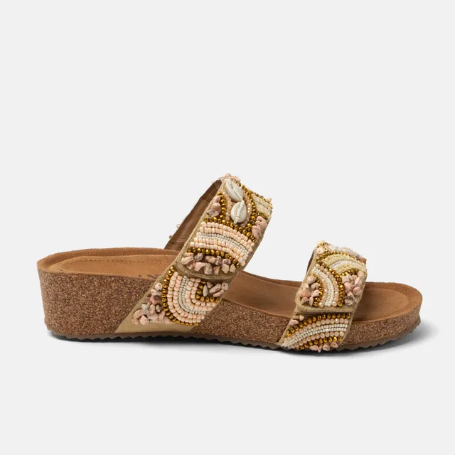 lazamani-dagmar-damen-leder-pantoletten-beige image 1