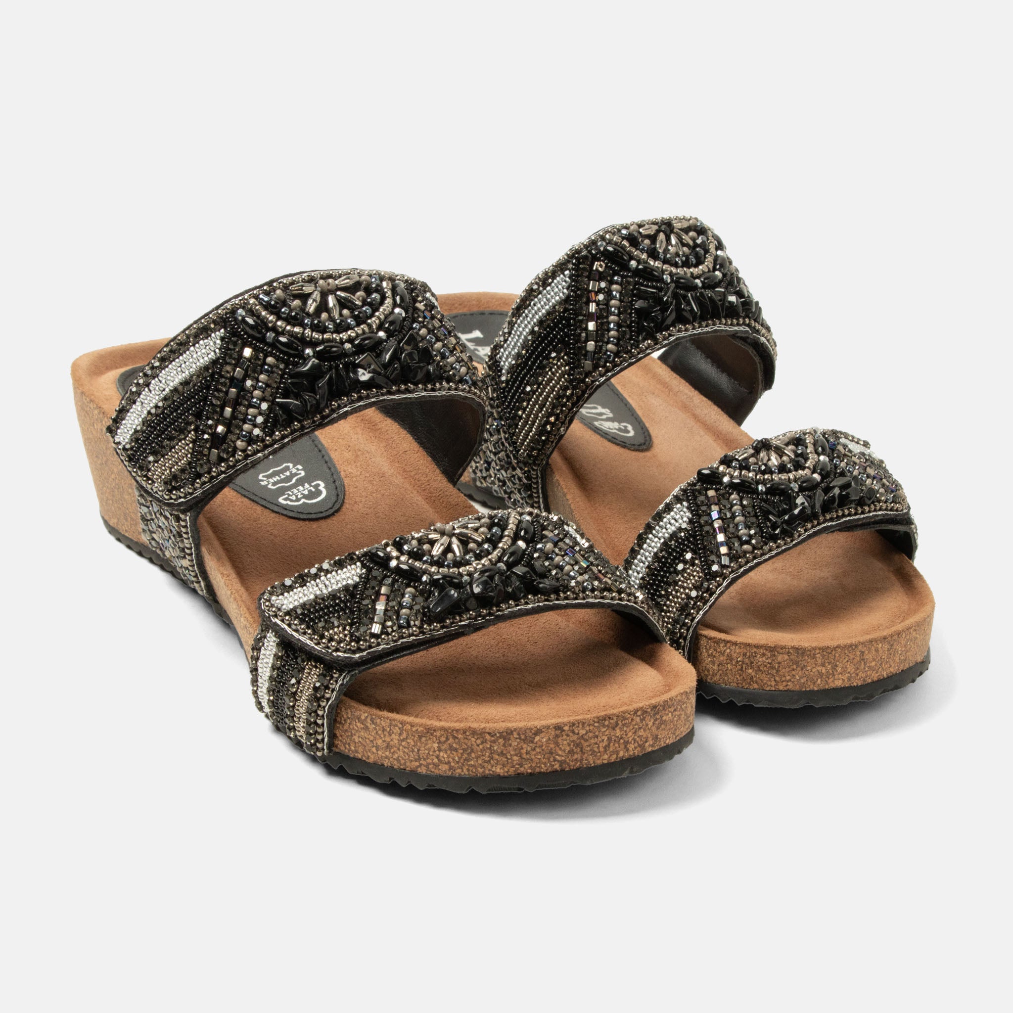 lazamani-sol-damen-leder-pantoletten-black image 2