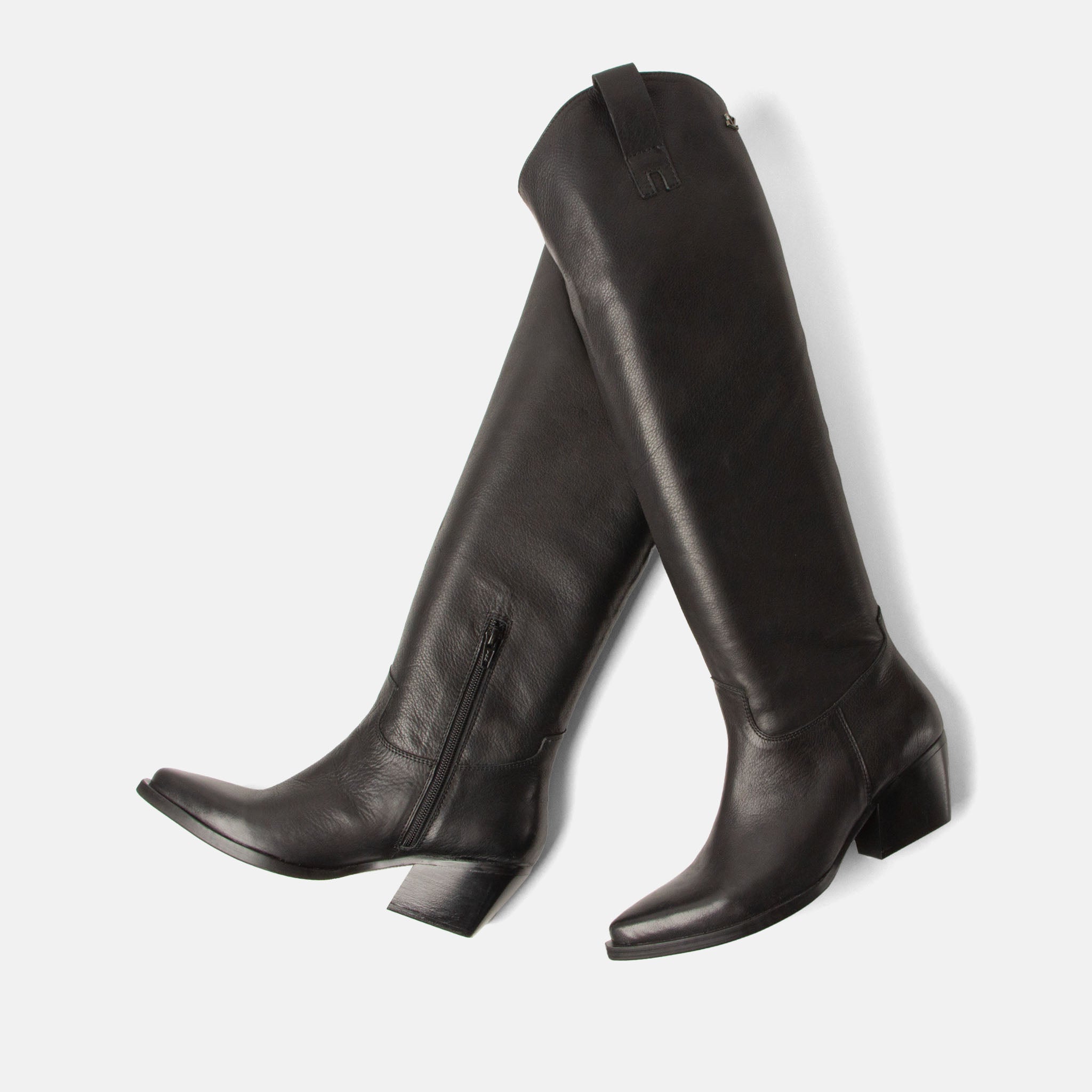 lazamani-adaline-damen-leder-stiefel-black-mit-blockabsatz image 5