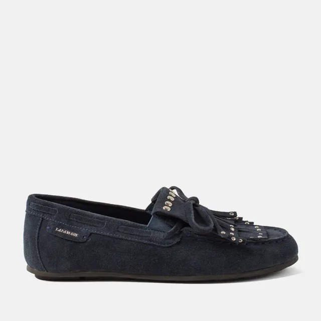 lazamani-belle-damen-wildleder-mokassins-navy image 1
