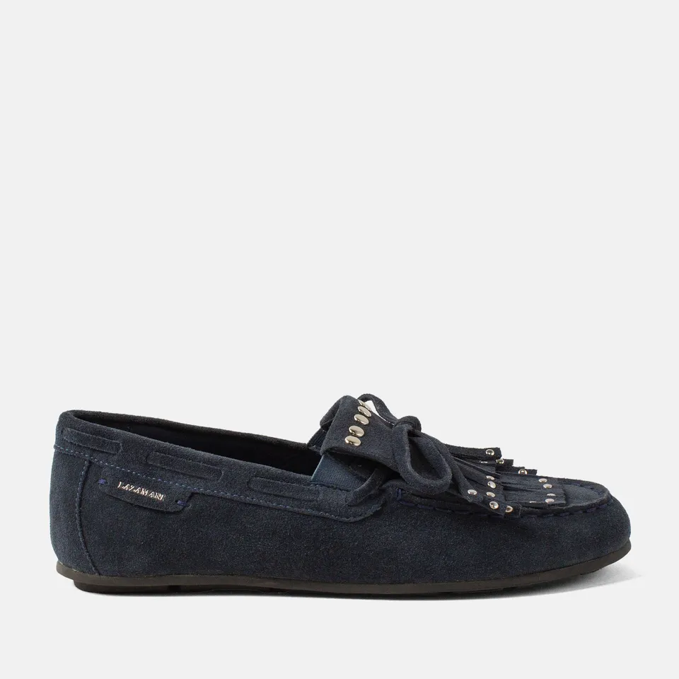lazamani-belle-damen-wildleder-mokassins-navy image 1