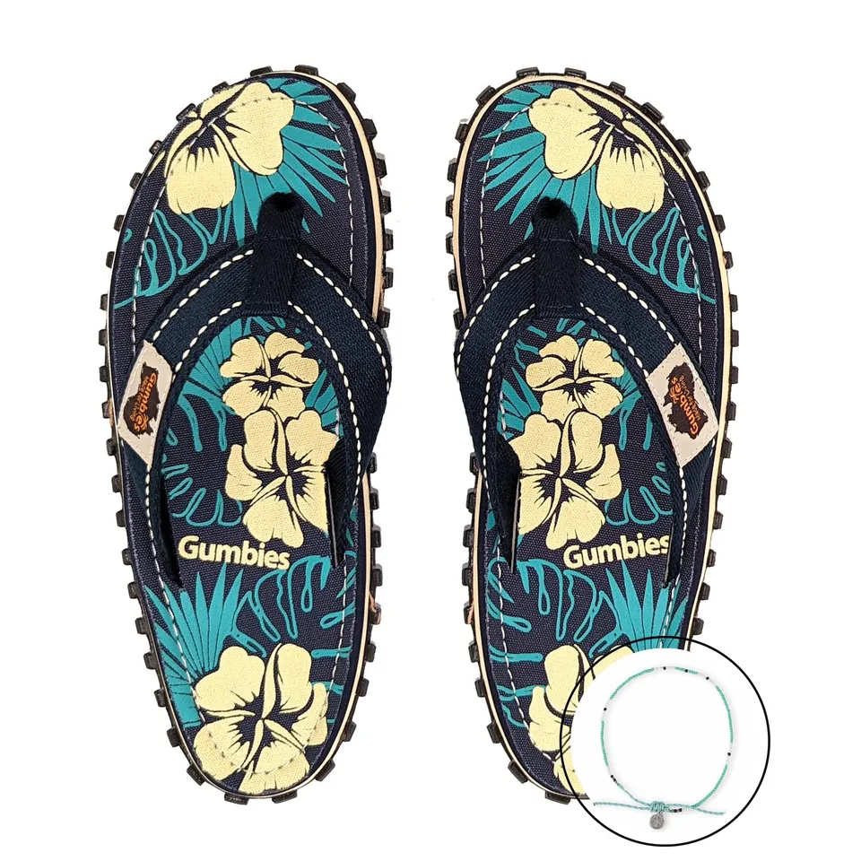 gumbies-islander-blue-hibiscus-zehentrenner-damen-mit-cali-surf-fu-kettchen-set image 1