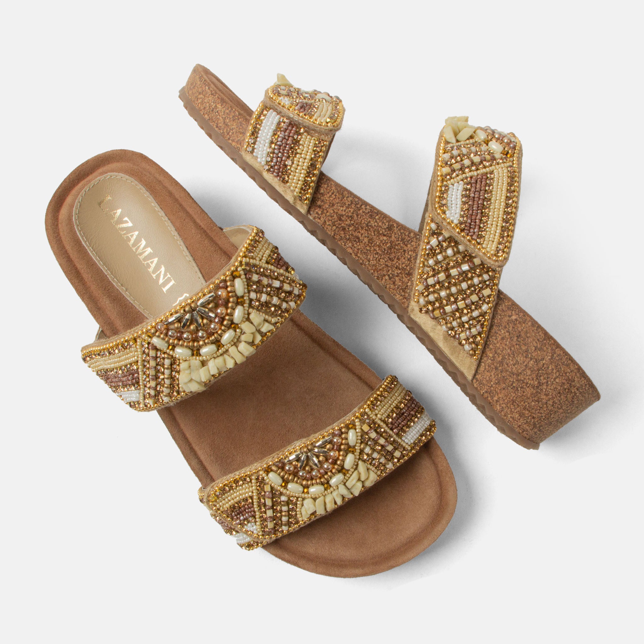 lazamani-sol-damen-leder-pantoletten-beige image 3