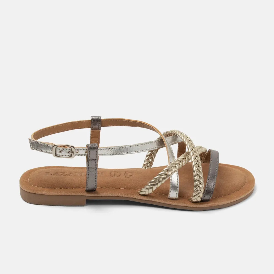 lazamani-gea-damen-leder-sandalen-silver image 1