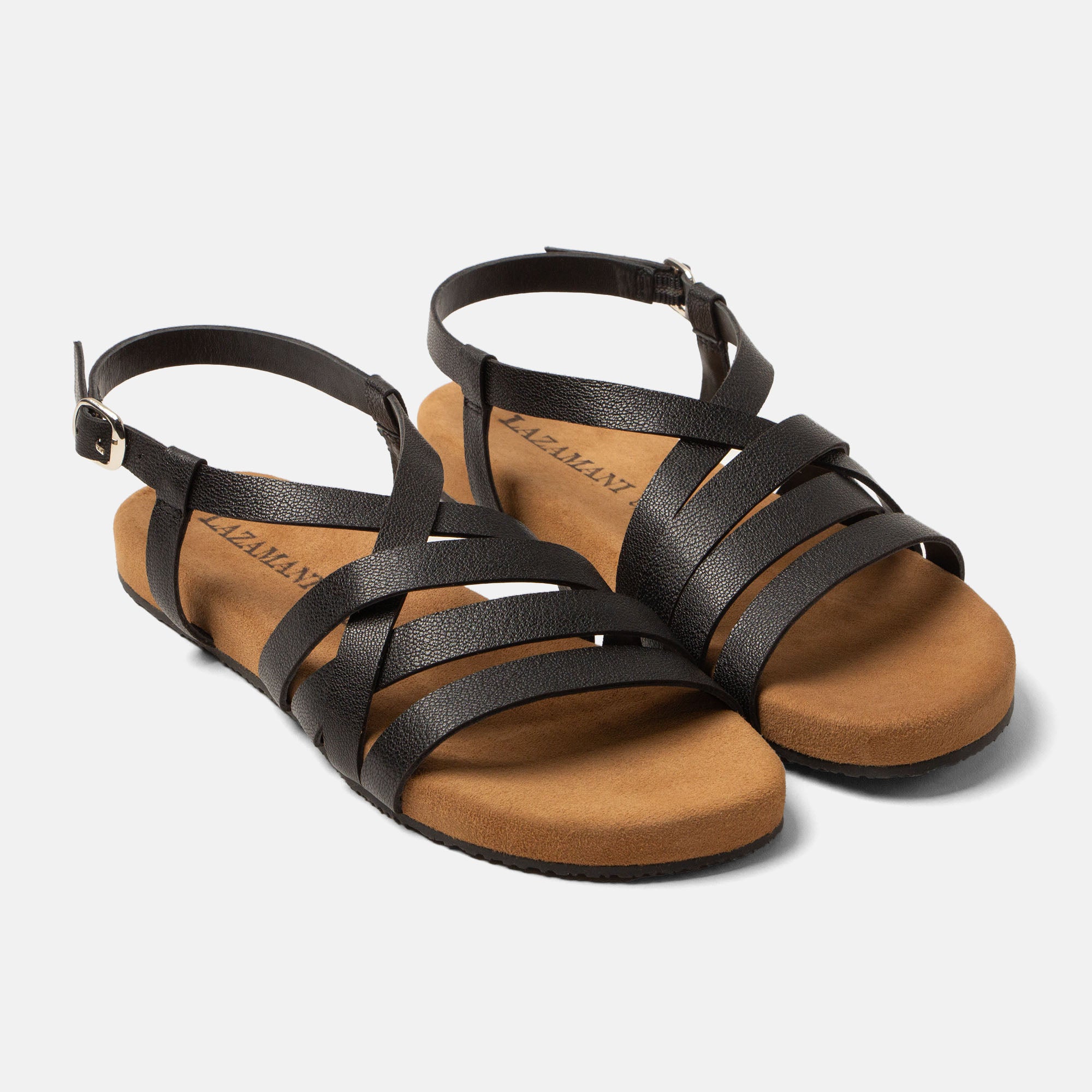 lazamani-lotta-damen-leder-sandalen-black-mit-slingback image 3