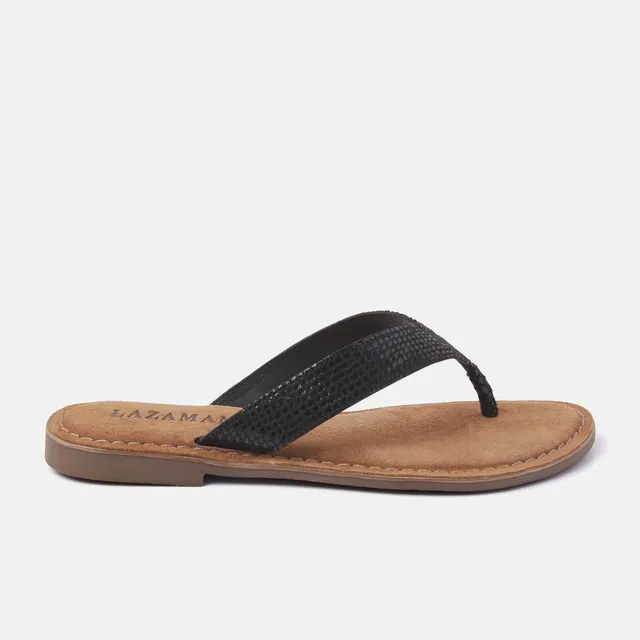 lazamani-vera-damen-leder-zehentrenner-black image 1