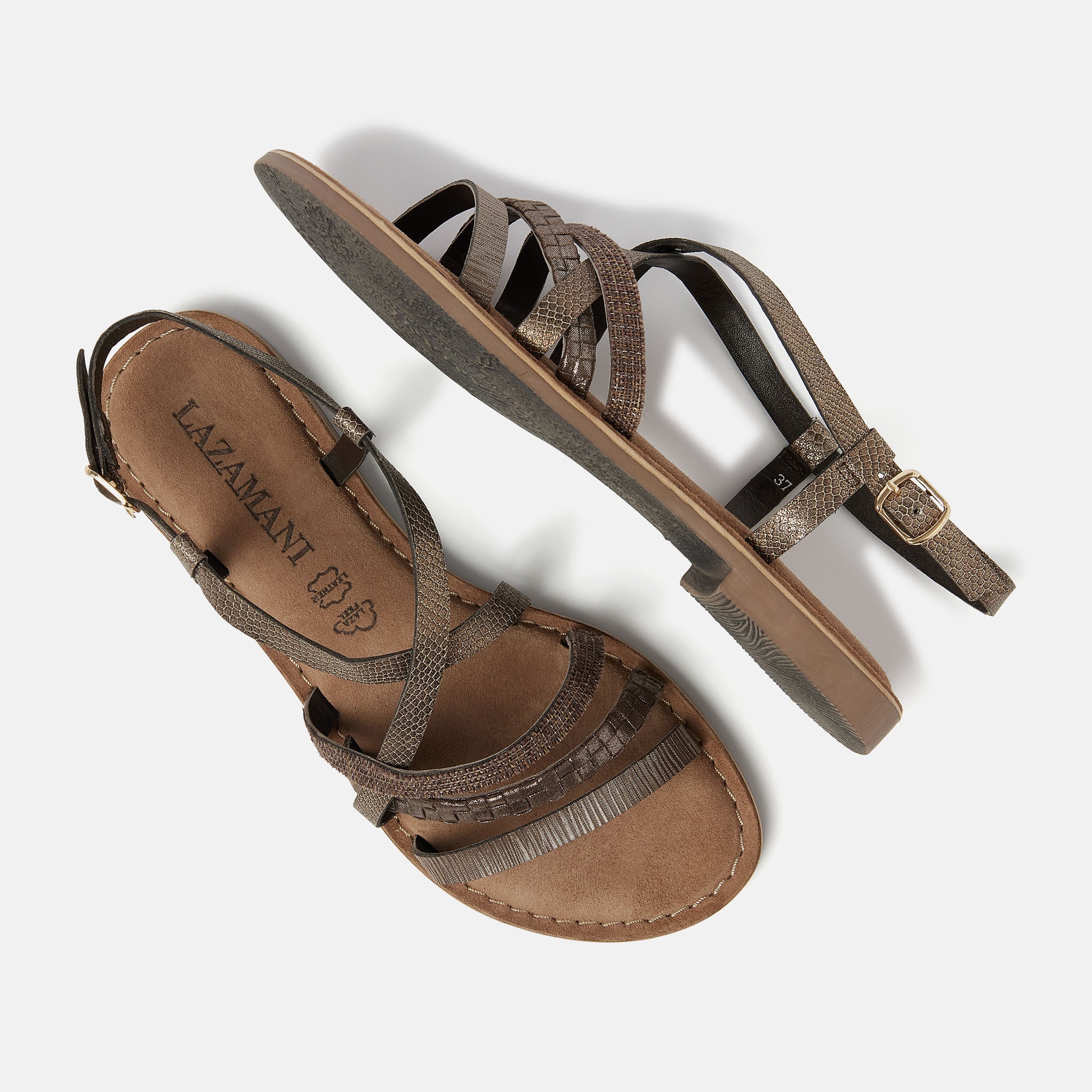 lazamani-zuri-damen-sandalen-brown-ton-in-ton image 3