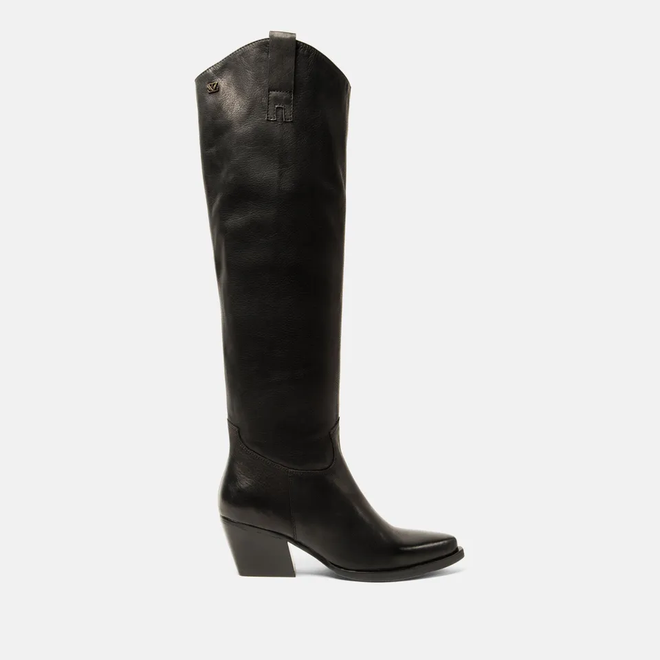 lazamani-adaline-damen-leder-stiefel-black-mit-blockabsatz image 1