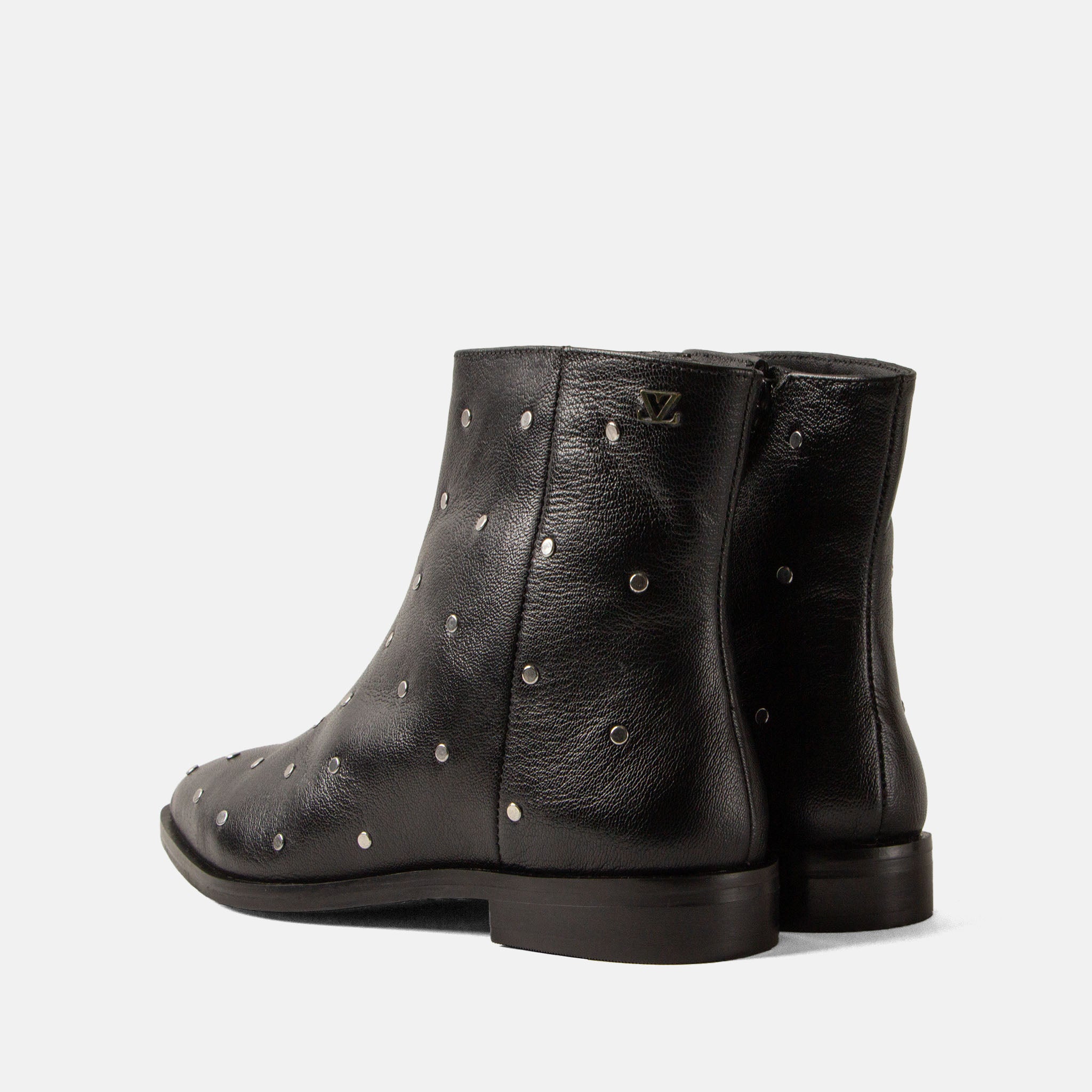 lazamani-dana-damen-leder-stiefeletten-black-nieten-blockabsatz image 3