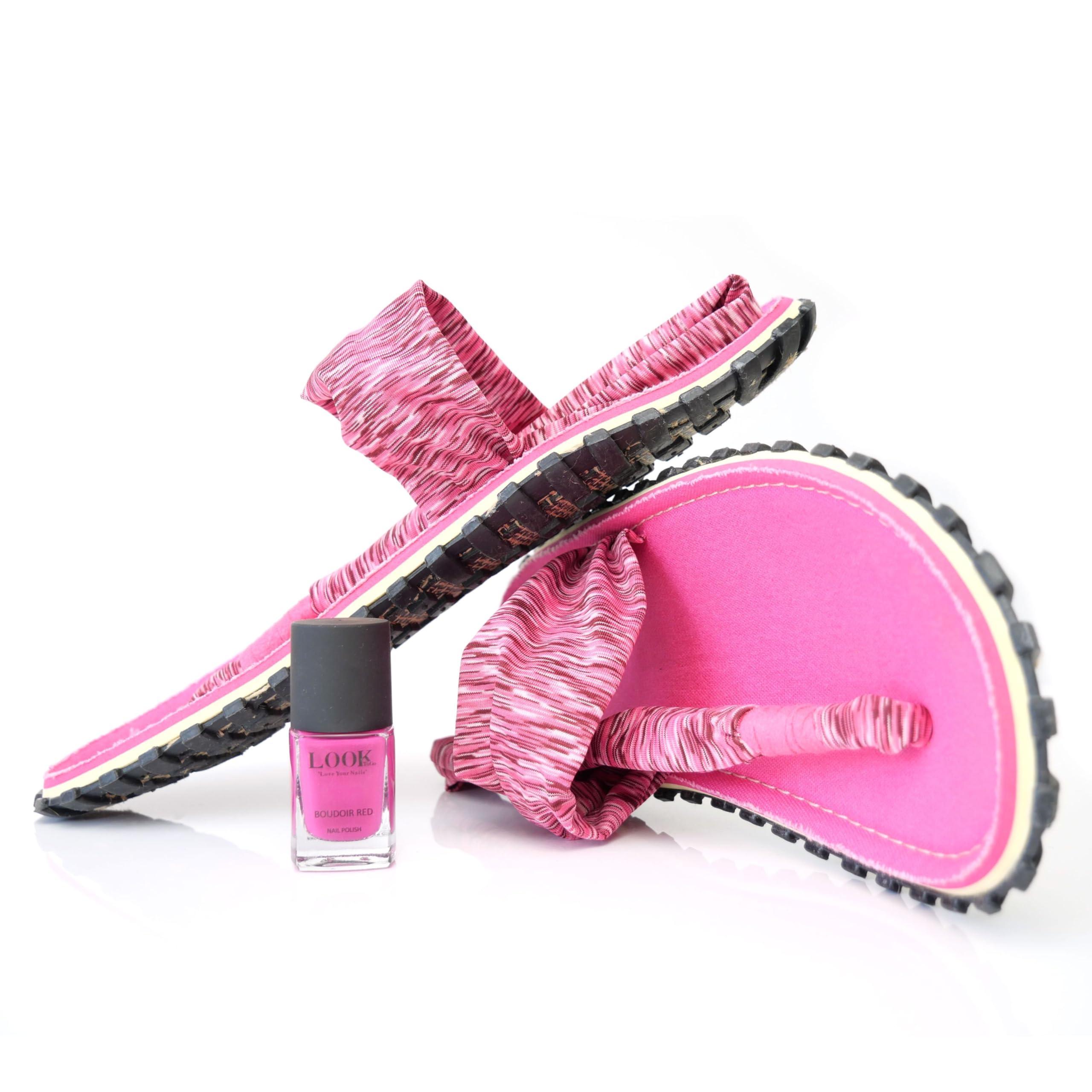 gumbies-slingback-zehentrenner-damen-pink-mit-nagellack-boudoir-red image 2