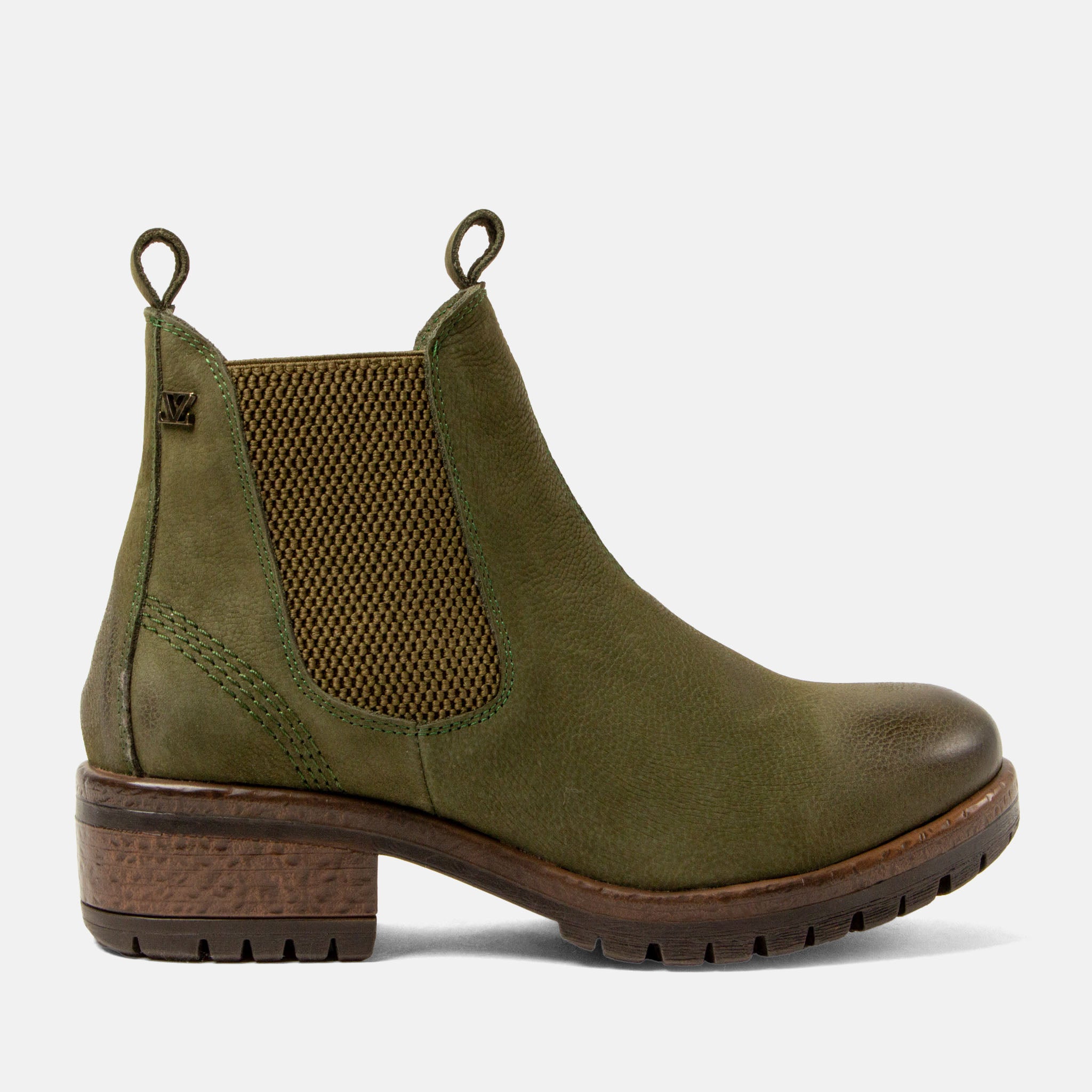 lazamani-lia-damen-leder-chelsea-boots-green image 1