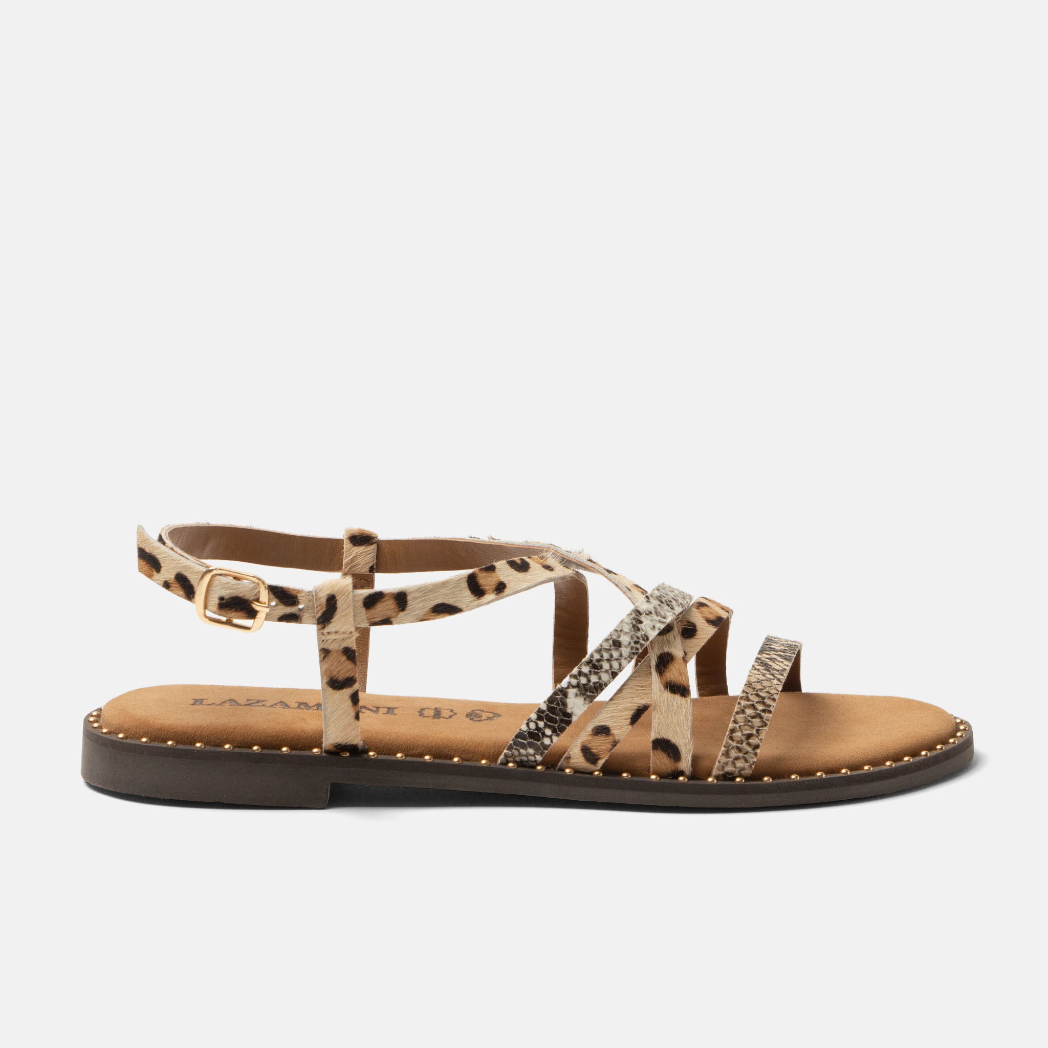 lazamani-yuna-damen-sandalen-beige-animal-print-mit-schnalle image 1