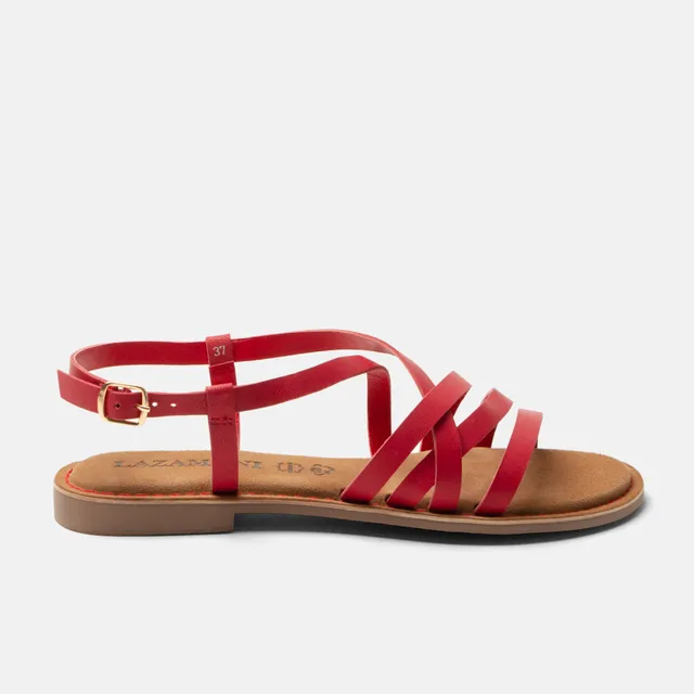 lazamani-zuza-damen-ledersandalen-rot image 1