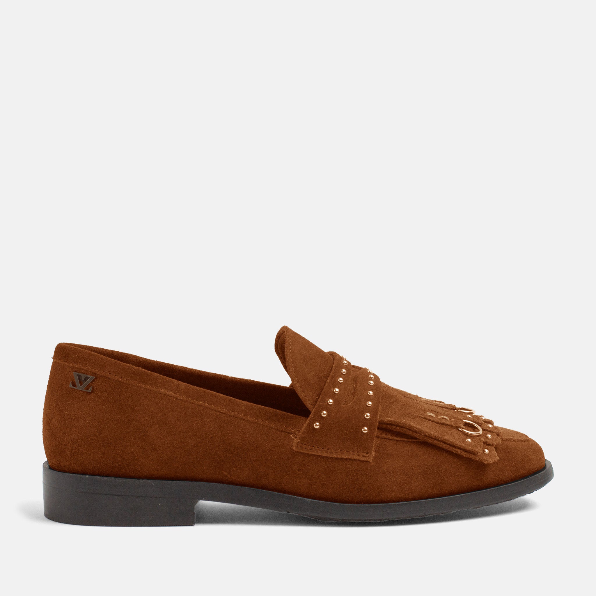 lazamani-suus-damen-wildleder-loafer-cognac-penny-loafer-mit-fransen image 1